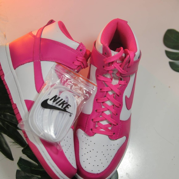 Nike Shoes - NEW Nike Dunk High Pink White size 7womens/5.5youth 000970